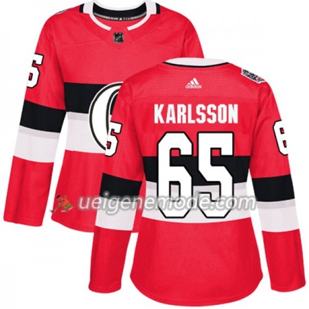 Dame Eishockey Ottawa Senators Trikot Erik Karlsson 65 Adidas 2017-2018 Red 2017 100 Classic Authentic